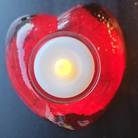 Source Unknown Other - Heart-Shaped Red Tealight Candle Holder
